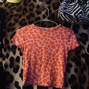 Wild Fable Orange Animal Print Crop Top
